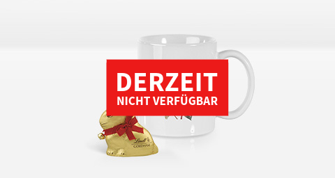 Fototasse mit Wunschmotiv inklusive Lindt-Schokohasen (50g)