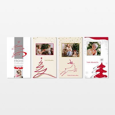 Kostenlose Weihnachtsvorlagen für Ihre Foto-Weihnachtskarte - schwungvolles Design Kostenlose Weihnachtsvorlagen für Ihre Foto-Weihnachtskarte - schwungvolles Design