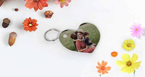 Muttertagsgeschenk mit Herz: Foto-Schlüsselanhänger mit Herz